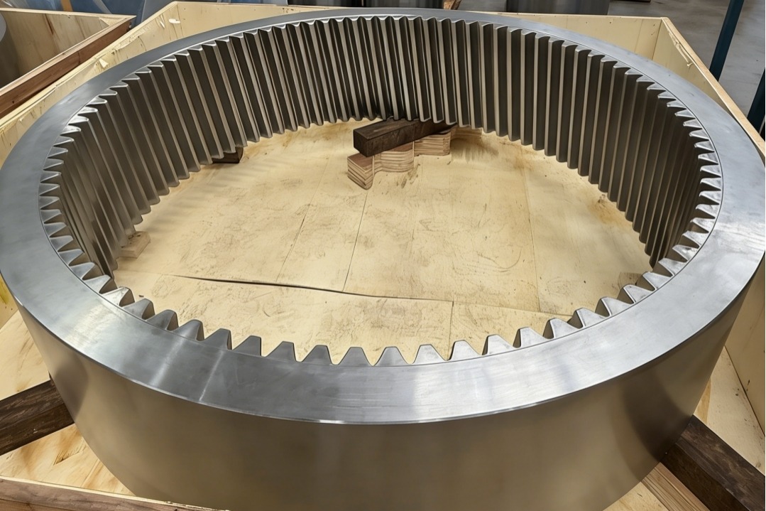 Helical internal gears have their teeth cut at an angle.